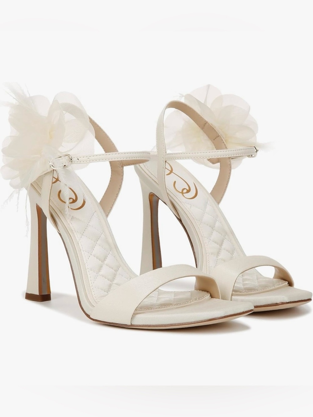 Brand New! Sam Edelman Ivory Floral Ankle-Strap High Heels (Size: 11)